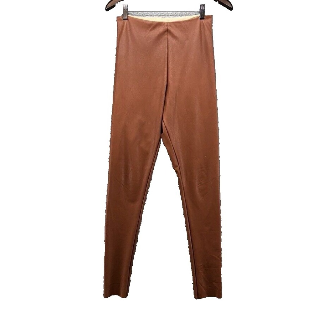 Commando Faux Leather Leggings Pants Womens Large Brown Edgy‎ Retro Sung Sleek